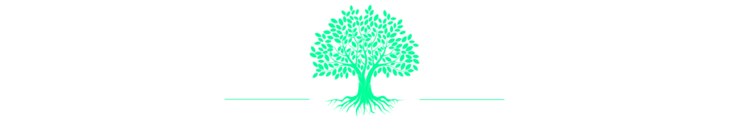 Green tree, flourishing and healthy because it has deep roots